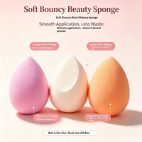 Éponge de maquillage double usage (humide/sèche) en forme de gourde, ultra-douce, non absorbante, pour application angulaire, coffret cadeau