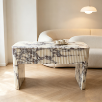 Console d'entrée moderne de luxe en marbre Calacatta Viola violet de style nordique pour la maison, le salon, le hall ou l'hôtel