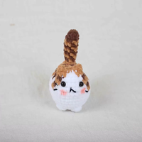Peluche chat tricotée à la main, porte-clés mignon, idéal comme cadeau d'anniversaire et décoration de sac