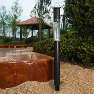 ไฟสนาม LED แบบเสาสูง ติดตั้งในดิน ใช้พลังงานแสงอาทิตย์ กันน้ำ แสงวอร์มไวท์ สำหรับสวน ทางเดิน และระเบียง - Product Image 6