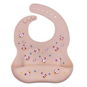 Bavoir bébé en silicone imperméable, léger et doux, pour la dentition et la bave, pour tout-petits et enfants, design 049, logo personnalisé, vente en gros - Product Image 5