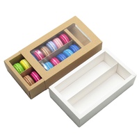 Cajas de Cartón para Macarons de Panadería Modernas y de Lujo al por Mayor, con Ventana Transparente, Laminación Mate, Materiales Reciclados, Cartón Blanco y Marrón