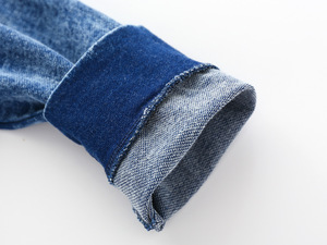 Vêtements pour enfants écologiques, vêtements pour garçons, vêtements en denim délavé uni pour l'automne, ensembles de 2 pièces - Product Image 4