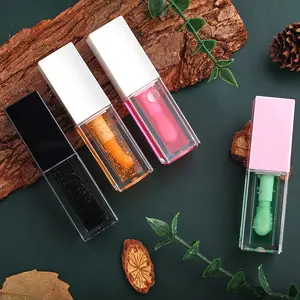 Hot Selling Big Brush Plant Clear Lip Plumper Oil No Logo Customized Scent Plump Lip Oil Lip Gloss