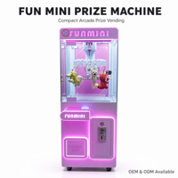 Machine de jeu FUNMINI à monnayeur, mini-pince à prix, pour un joueur, avec poupées en peluche et cadeaux, machine de distribution d'arcade à lumières clignotantes