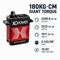 Гигантский сервопривод для радиоуправляемых моделей 100/150/180 кг XQ POWER, бесщеточный, с последовательной шиной, водонепроницаемый, в алюминиевом корпусе с ЧПУ, для роботизированных рук