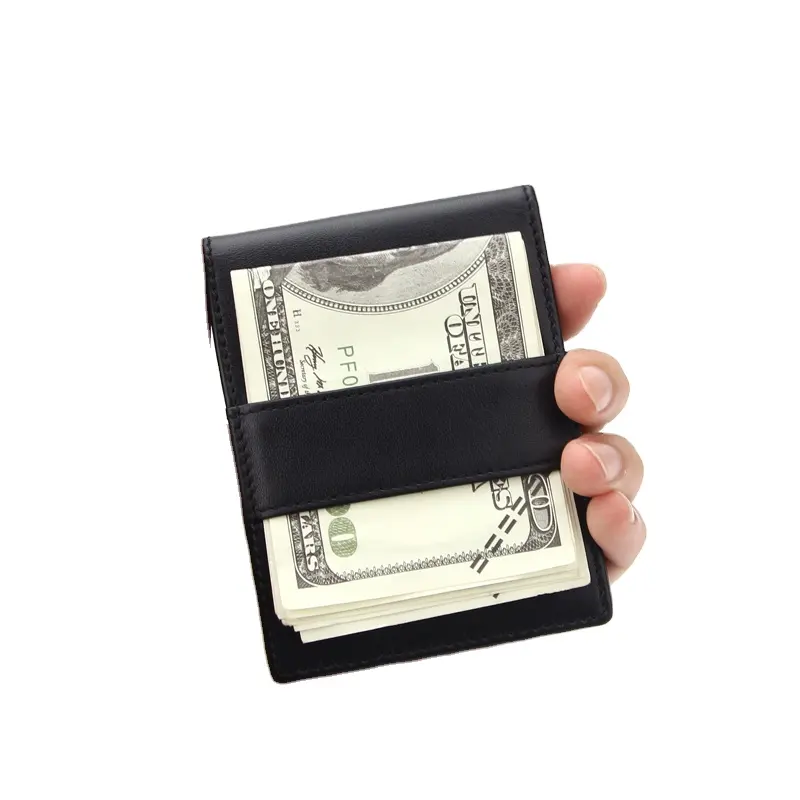 محفظة رجالي بسعر الجملة حسب الطلب تصميم عصري من الجلد RFID محفظة رجالية مزودة بجيب