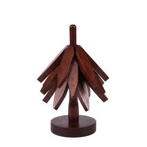 Vente en gros Syh1191 Dessous-de-plat en bois pliables, supports pour plats chauds et théières, napperons décoratifs en forme de sapin de Noël - Product Image 6