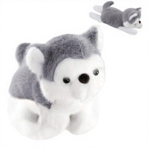 Bracelet claquant tendance en peluche Husky, doux, en forme de chien, jouet animal en peluche à porter au poignet, cadeau pour enfants, en coton, apaisant - Product Image 2