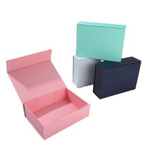 Boîte cadeau en carton blanc magnétique pliable à couvercle rabattable, boîte rigide monobloc sans ruban, pour fêtes d'<span class=keywords><strong>anniversaire</strong></span> - Product Image 1