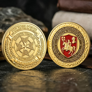 Proveedor OEM al por mayor de monedas de desafío de metal cristianas conmemorativas personalizadas de <span class=keywords><strong>los</strong></span> Caballeros Templarios, recuerdo religioso esmaltado - Product Image 1