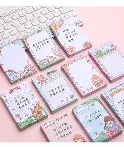 Cartoon 100 Sheets Size 60*90mm Memo Sticky Pad Notepad Tear Off Notepad Minimalist Stationery