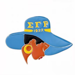 Broches personnalisables de la sororité Sigma Gamma Rho, badges de vote, broches SGR, épingles de talon, broches cheveux bouclés bleu or pour femmes - Product Image 3
