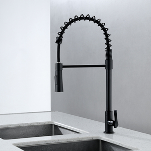 Rapsel torneira-grifo individual de acero inoxidable para <span class=keywords><strong>cocina</strong></span>, grifería extraíble, color negro mate - Product Image 2