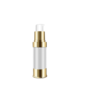 Thanh lịch 5ml 10ml 15ml Như + PP nhựa không có không khí Lotion chai với cơ thể rõ ràng vàng/bạc hàng đầu có thể tái chế sealable - Product Image 1