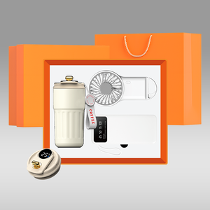 Luxuriöses 3-in-1 Becher-Ventilator-Powerbank-Geschenkset mit Logo für Unternehmen, Geschäftsbüro-Set, Firmengeschenkset - Product Image 6