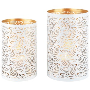 Portavelas de Hierro con Acabado Blanco de Lujo para Decoración del Hogar y Estilismo de Bodas, Disponible al Mejor Precio - Product Image 1