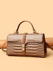 Nouveau Sac Bandoulière Haut de Gamme en Cuir PU Effet Pierre 2025 Grande Capacité Imperméable Antivol Sac à Main Réglable avec Fermeture Éclair en Polyester - Product Image 3