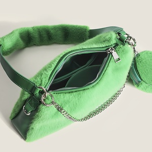 Bolso de Mano de Peluche Rosa con Logotipo Personalizado, Bolso de Hombro de Piel Sintética al por Mayor, Bolso Cruzado de Peluche Moderno con <span class=keywords><strong>Monedero</strong></span> - Product Image 3