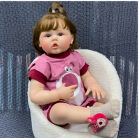 Poupée Reborn de 24 pouces, réaliste, corps en tissu doux, poupée réaliste qui suce le doigt, poupée nouveau-né lestée, cadeau d'anniversaire fait main