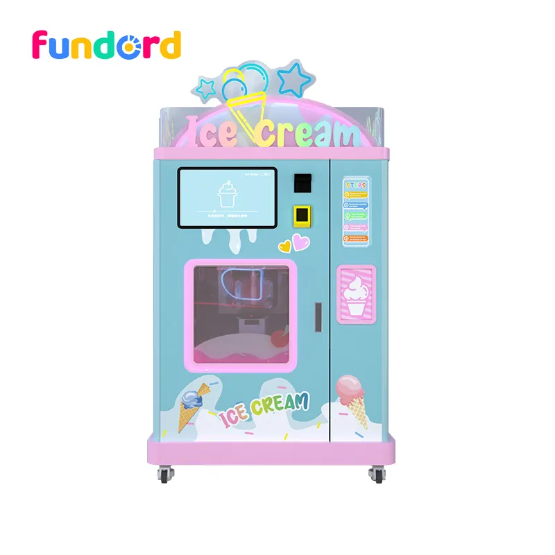 Fundord outdoor icecream vending machines automated soft serve snow ice cream vending machine