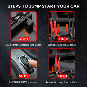 เครื่องช่วยสตาร์ทรถยนต์และรถบรรทุกแบบพกพา 12V พร้อมไฟฉาย LED ความจุ 24000mAh กระแสไฟสูงสุด 4000A - Product Image 4