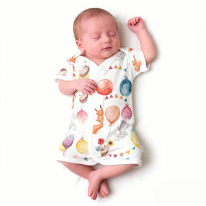 Mono de Algodón 100% con Hombros Abiertos para Recién <span class=keywords><strong>Nacidos</strong></span>, Bata de Hospital para Bebés, Ropa Ecológica para Prematuros - Product Image 3