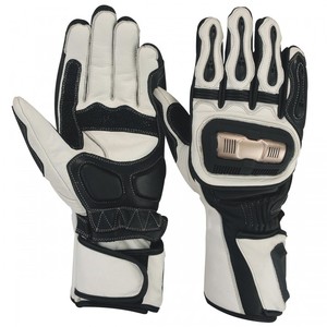 Gants de moto KOKAL en cuir de vachette noir intégral avec fonction imperméable - Product Image 6