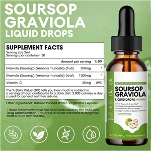 Gotas Líquidas Orales de Guanábana Orgánica de 60 ml, Antioxidante Natural, Apoyo Celular, Regeneración, Refuerzo Inmunológico, Multivitamínico Rico - Product Image 3