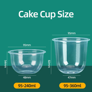 Cold <b>Drink</b> PP <b>Cups</b> 240ml 8oz Ice Cream Yogurt Milkshake Clear <b>Plastic</b> <b>Cups</b> With Lids - Product Image 3