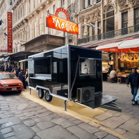 Carré américain Vintage World Italian Street Outdoor Catering Stand Kebab Kitchen Track Vending Food Cart Mobile