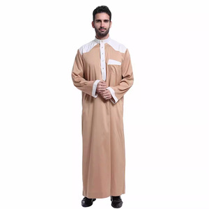 Vente flash : Robe longue décontractée pour hommes en polyester avec motif colorblock, pour hommes musulmans du Moyen-Orient et d'Afrique - Product Image 4