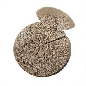 Tapis rond simple en fibre de coco Vigifarm Iris avec trou central, coussin en fibre de coco naturelle marron pour la couverture du sol en jardinage domestique - Product Image 1