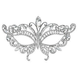 Mê Marquise Đảng mặt nạ pha lê Rhinestone Masquerade Venetian Mardi Gras Đảng mặt nạ với satin <span class=keywords><strong>Tie</strong></span> trở lại - Product Image 5