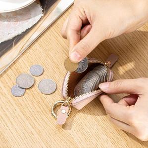 Fashion Mini Genuine Cowhide Zipper Coin <b>Purse</b> Portable Keychain Design <b>Small</b> Leather Change Wallet Daily Carry Mini Money Pouch - Product Image 3