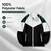 Veste de sport pour homme avec logo personnalisé, blocs de couleur, fermeture éclair intégrale, coupe ajustée, légère, coupe-vent, pour yoga, course à pied, vêtements de sport, veste athlétique