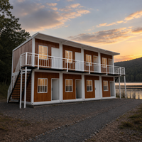 Bâtiment modulaire à deux niveaux en conteneurs préfabriqués, bureau de chantier et logement pour le personnel avec aménagement multi-pièces