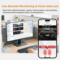 Caméra embarquée 4G avec triple objectif (avant, intérieur, arrière) et enregistrement en temps réel, compatible avec le réseau 4G LTE pour visualisation à distance en direct A800
