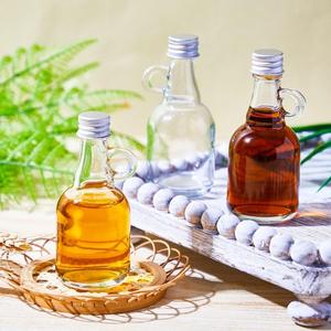 Mini botellas de vidrio a granel contenedor vacío tarro 50ml <span class=keywords><strong>100mL</strong></span> whisky Ron Vodka botellas de copa de vino con asa de bucle tapas de aluminio - Product Image 1