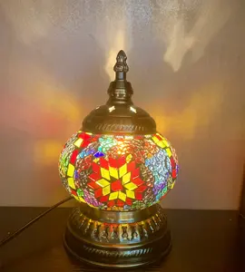 Lampu meja mosaik Marrakech Turki lampu meja mosaik kaca berwarna