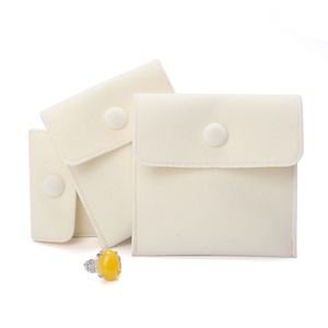 In Stock Jewelry Pouch Packaging Bag Soft Velvet Gift Bracelet Necklace <b>Earrings</b> Rings <b>Storage</b> Button Velvet Bag Custom Logo - Product Image 2