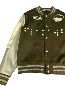 Bán Buôn Người Đàn Ông Của 100% Tinh Khiết Bông Viền Thêu Đứng Cổ Áo Varsity Áo Khoác Hàng Duy Nhất Nút Mùa Đông - Product Image 2