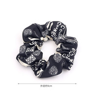 Élastiques à cheveux pour femmes, motifs noir et blanc, pied-de-poule, pois, lettres, accessoires capillaires en gros