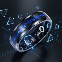 Bestseller Smart Ring 8mm Schwarz Rot Opal Goldblatt Abalone-Muschel Einlage Einzigartiger Ring für Männer Komfortabler Sitz