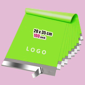 Bolsas de mensajería impermeables verdes al por mayor, 20x35cm, 100 unidades, bolsas de logística autoadhesivas personalizadas y gruesas para ropa exterior y libros - Product Image 1