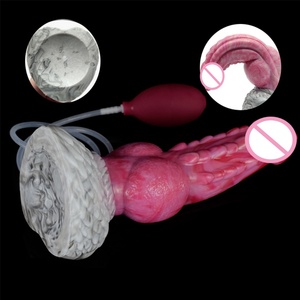 YOCY Enorme Dildo de Fantasía con Forma de Pene Animal y Función de Eyaculación para Mujeres y Hombres, Nudo de Lobo, Tapón Anal de 7CM, Estimulador Vaginal y de Próstata, Sex Shop - Product Image 1