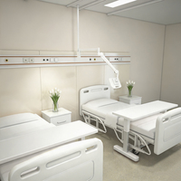 Nouveau bras de surveillance médicale blanc à fixation au plafond avec inclinaison à 90 degrés, construction en alliage d'aluminium, capacité de charge de 2 à 4 kg