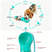 Bouteille d'eau 4 en 1 pour chien, bouteille d'eau portable 3 en 1 pour animaux de compagnie avec récipient pour nourriture, Bebedero Para Perros, sac pour accessoires pour animaux de compagnie