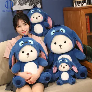 JM Custom Plush Bear Transform into Blue One Body Blue Stuffed Animal Toys Cosplay Bear Blueberry Blue Teddy Bear