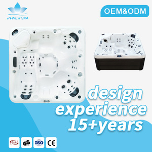 Jacuzzi de Lujo para 6 Personas con Sistema Balboa, Hidromasaje Acrílico, Cascada LED y Bluetooth para Jardín o Villa - Product Image 1